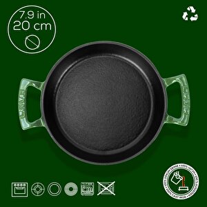 Lava Döküm Yuvarlak Sahan Döküm Demir Yekpare Çift Kulplu Çap(ø)20cm.
