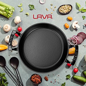 Lava Döküm Yuvarlak Sahan Döküm Demir Yekpare Çift Kulplu Çap(ø)20cm.