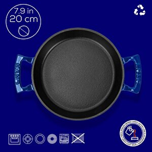 Lava Döküm Yuvarlak Sahan Döküm Demir Yekpare Çift Kulplu Çap(ø)20cm.