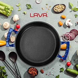 Lava Döküm Yuvarlak Sahan Döküm Demir Yekpare Çift Kulplu Çap(ø)20cm.