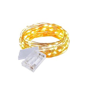 10 Metre İnce Tel Pilli Dekoratif  Peri Led
