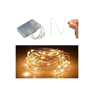 10 Metre İnce Tel Pilli Dekoratif  Peri Led