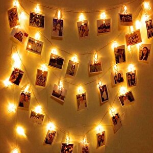 Hdmarketim Mandal Led Pilli Şerit Lamba Işık (3,40 Metre) Altın Renk