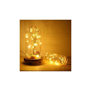 Peri Led Işık 28 Ledli 3 Metre Sarı Led Şerit Aydınlatma Pilli Spot Led