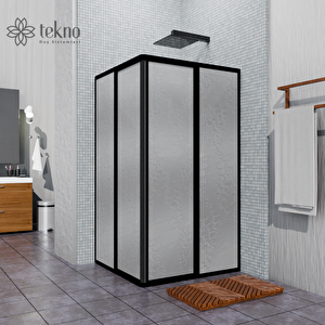 Si̇yah Kare Plasti̇k Mi̇ka Duşakabi̇n 90x90 H:180 90x90 cm