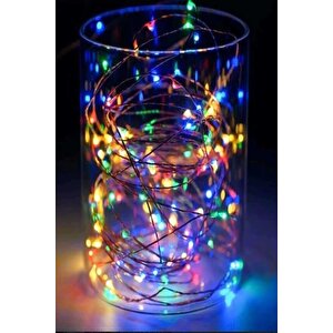 10mt Peri Rgb 100 Led Pilli Noel Parti Yılbaşı Ağaç Dekoratif Aydınlatma Lambası Animasyonlu Süsleme