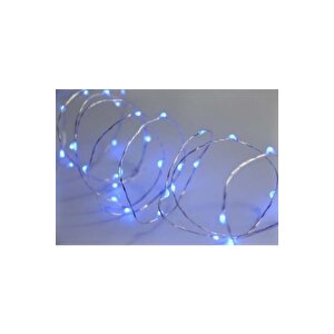 40,12 Pilli Tel Peri Led 10 Metre Beyaz Kavanoz Balon Süsleme Mö