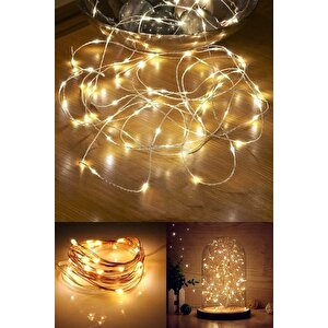 10mt Peri Günışığı 100 Led Pilli Noel Parti Yılbaşı Ağaç Dekor Aydınlatma Lamba Animasyonlu Süsleme