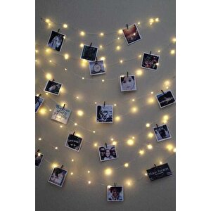Pilli Peri Led Işık 4 Metre 10 Adet Mini Mandal Seti