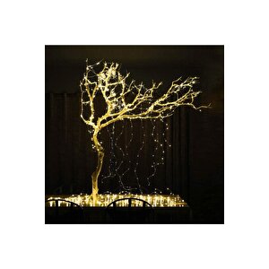 3x2 Metre Peri Perde Led & Uzaktan Kumandalı 8 Fonksiyon Animasyonlu Sarı Yılbaşı Süsü