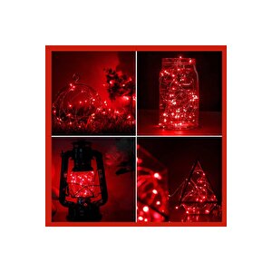 3 Adet 10 Metre 100 Ledli Kırmızı Peri Led Yılbaşı Hediyelik