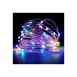5 Mt Peri Rgb 50 Led Pilli Parti Yılbaşı Ağaç Dekoratif Aydınlatma Lambası Animasyonlu Süsleme