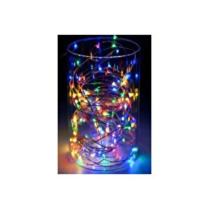 5 Mt Peri Rgb 50 Led Pilli Parti Yılbaşı Ağaç Dekoratif Aydınlatma Lambası Animasyonlu Süsleme