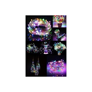 5 Mt Peri Rgb 50 Led Pilli Parti Yılbaşı Ağaç Dekoratif Aydınlatma Lambası Animasyonlu Süsleme