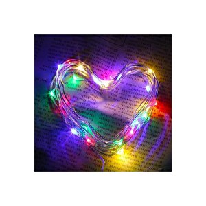5mt Peri Rgb 50 Led Pilli Noel Parti Yılbaşı Ağaç Dekoratif Aydınlatma Lambası Animasyonlu Süsleme