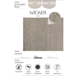 Wicker Gri Jüt Halı Yolluk El Dokuma Jüt Kilim Hasır El Halısı Dekoratif otantik halı 120x180 cm