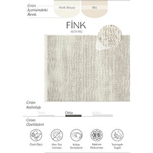 Fink 6054 Bej Bukle Salon Halısı Oturma Odası Halısı Kesme Halı Yolluk Koridor Halısı 80x400 cm