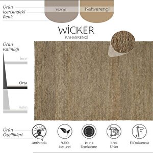 Wicker Kahverengi Natural Jüt Halı Yolluk El Dokuma Jüt Kilim Hasır El Halısı otantik halı 120x180 cm