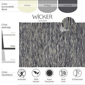 Wicker Lacivert Natural Jüt Halı Yolluk El Dokuma Jüt Kilim Hasır El Halısı otantik halı 120x180 cm