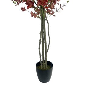 Yapay Ağaç Kızılkahve Okaliptus 2 Gövdeli Çalılı 180*80cm Siyah Plastik Saksılı