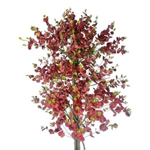 Yapay Ağaç Kızılkahve Okaliptus 2 Gövdeli Çalılı 180*80cm Siyah Plastik Saksılı