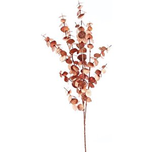 Yapay Çiçek Bakır Bronz Renk Okaliptus 3dallı Uzun Dal 76cm Eucalyptus