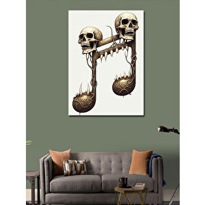 Kanvas Tablo Müzik Notası Şeklinde Kafatasları 100x140 cm