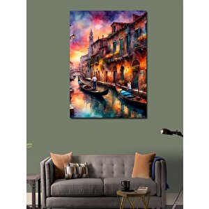 Kanvas Tablo Venedikteki Gondollar 70x100 cm