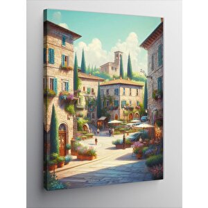 Kanvas Tablo İtalyan Köyü 70x100 cm