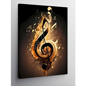 Kanvas Tablo Sol Anahtarı Müzik Temalı 100x140 cm
