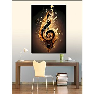Kanvas Tablo Sol Anahtarı Müzik Temalı 100x140 cm