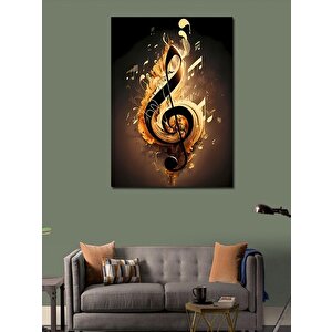 Kanvas Tablo Sol Anahtarı Müzik Temalı 100x140 cm