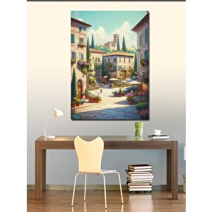 Kanvas Tablo İtalyan Köyü 100x140 cm