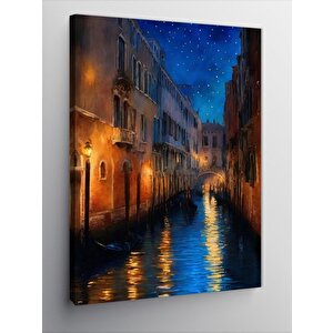 Kanvas Tablo Venedikte Gece 70x100 cm