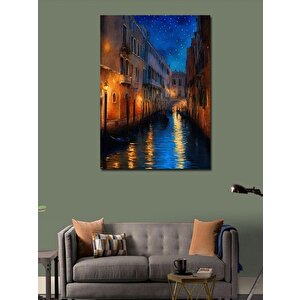 Kanvas Tablo Venedikte Gece 70x100 cm