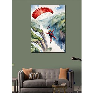 Kanvas Tablo Paraşütle Atlayan Adam 100x140 cm