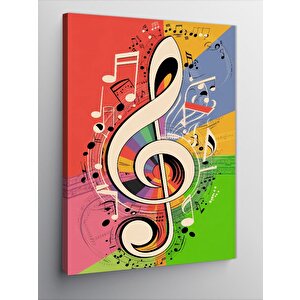 Kanvas Tablo Sol Anahtarı Müzik Temalı 50x70 cm
