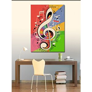 Kanvas Tablo Sol Anahtarı Müzik Temalı 50x70 cm