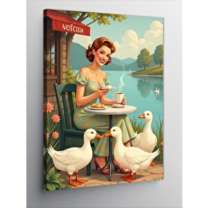 Kanvas Tablo Kazlar Ve Çay Saati 70x100 cm