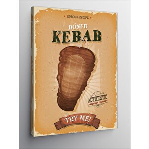 Kanvas Tablo Döner Kebap Reklamı 70x100 cm