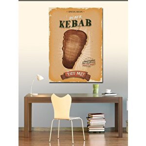 Kanvas Tablo Döner Kebap Reklamı 100x140 cm