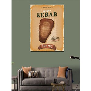 Kanvas Tablo Döner Kebap Reklamı 100x140 cm