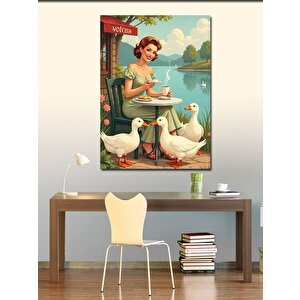 Kanvas Tablo Kazlar Ve Çay Saati 100x140 cm