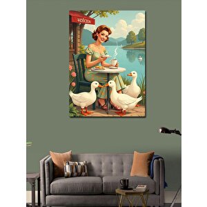 Kanvas Tablo Kazlar Ve Çay Saati 100x140 cm