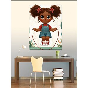 Kanvas Tablo İp Atlayan Kız 50x70 cm