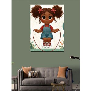 Kanvas Tablo İp Atlayan Kız 50x70 cm