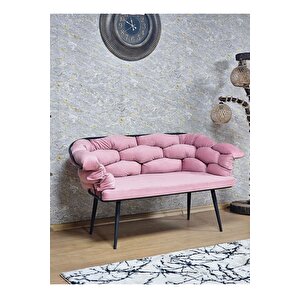 Ikili Siyah Boyalı - Pembe Döşeme | Balon Çay Seti | Balkon Koltuk | Berjer | Balkon Çay Seti
