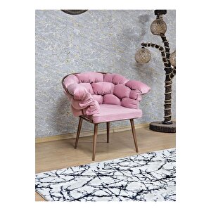Tekli Bakır Boyalı - Pembe Döşeme Berjer