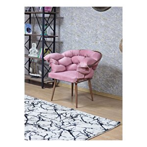 Tekli Bakır Boyalı - Pembe Döşeme Berjer