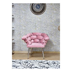 Tekli Krom Kaplama - Pembe Döşeme Berjer